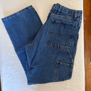 Men’s Vintage Rustler Blue Denim 100%Cotton Carpenter Jean Size 34x32